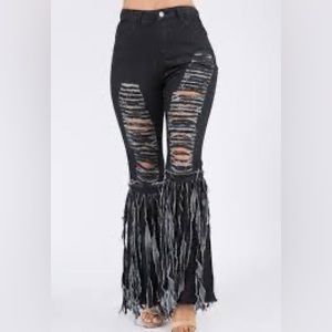Stripped Bottom Bell Bottoms